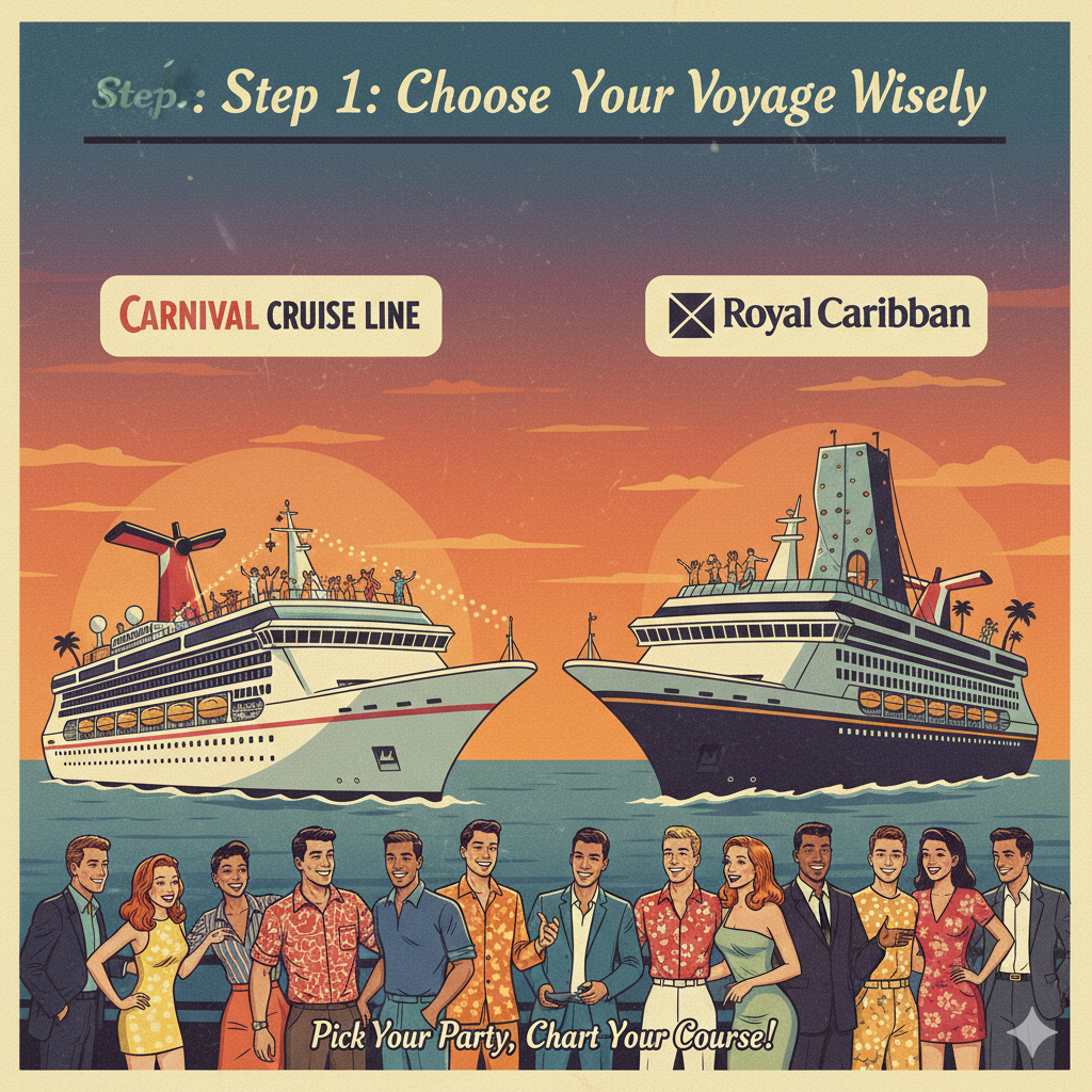 Cruise ship with lively party atmosphere popular with singles and social couples